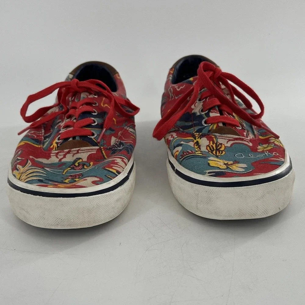 Polo Ralph Lauren Hoffman Fabric Thorton Canvas Boat Sneaker Hawaii Lace Up 10.5
